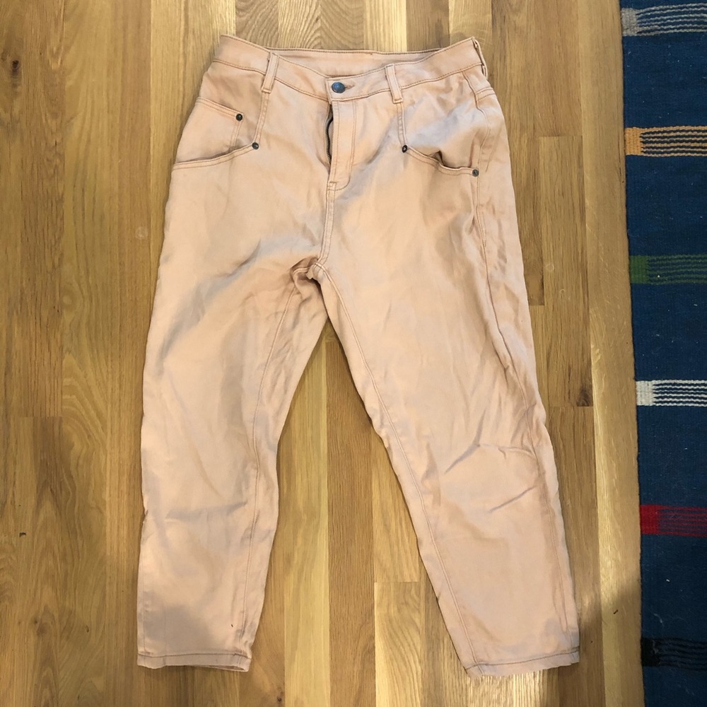 Helmut Lang peach pink Capri cropped jeans 27 28